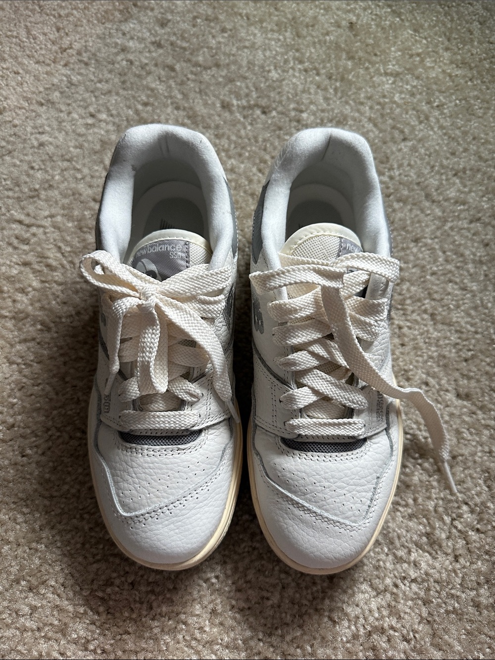 New Balance 550 Off-White and Light Gray Sneakers